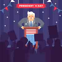 Free vector flat design president day concept