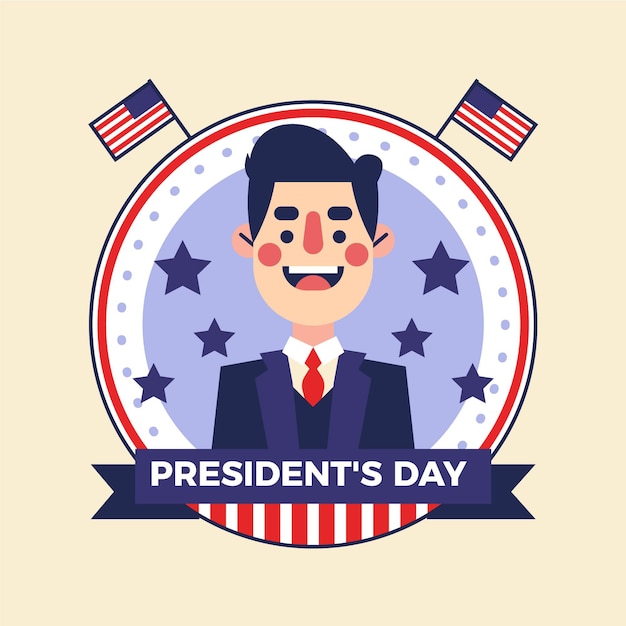 Flat design president's day illustrated
