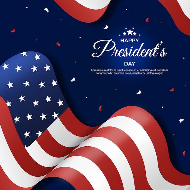 Free vector flat design presidents day celebration theme