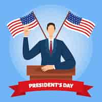 Free vector flat design presidents day concept