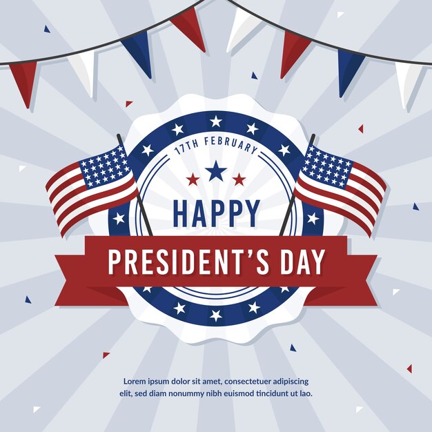 Flat design presidents day concept