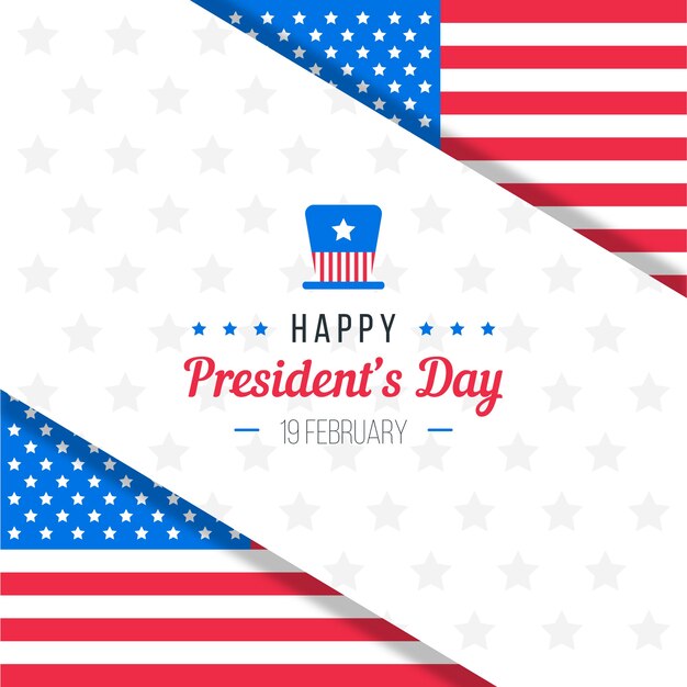 Flat design presidents day concept