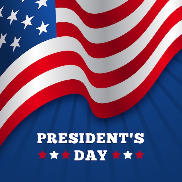 Flat design presidents day concept