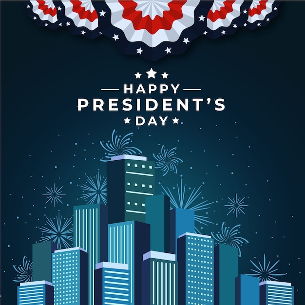 Бесплатное векторное изображение Плоский дизайн президентов день концепция