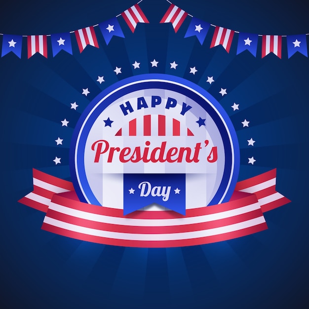 Flat design presidents day event concept
