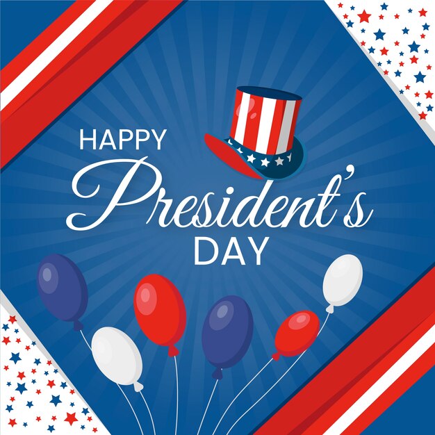 Flat design presidents day event theme