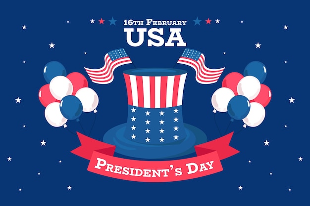 Flat design presidents day event