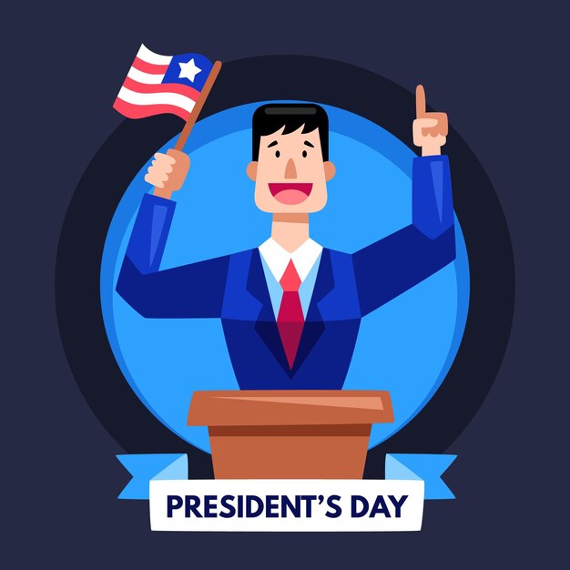 Flat design presidents day