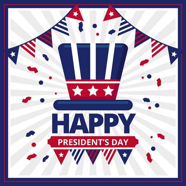 Flat design presidents day