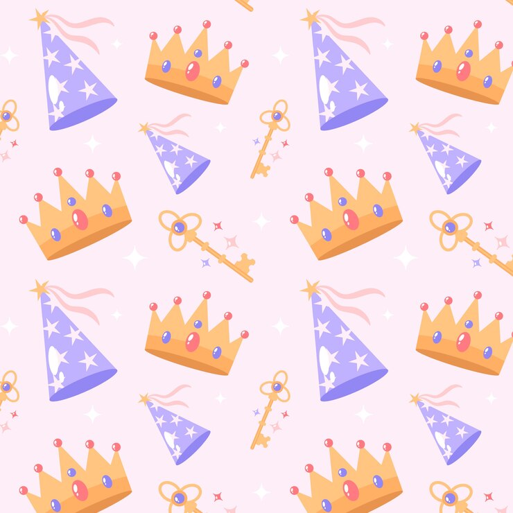 Free Vector flat design princess pattern