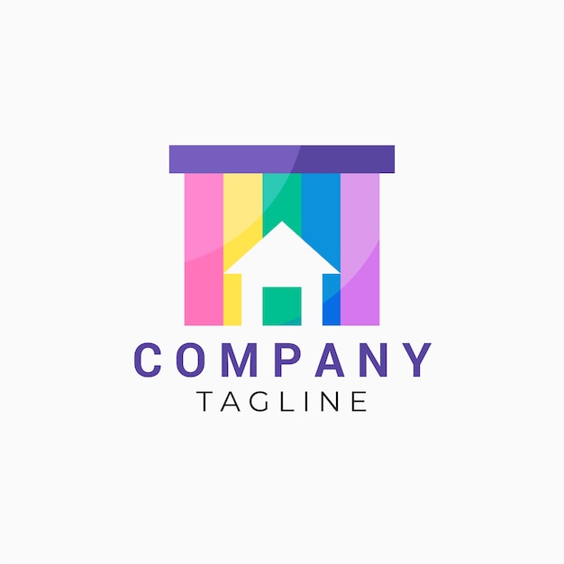 Free vector flat design printing house logo design template