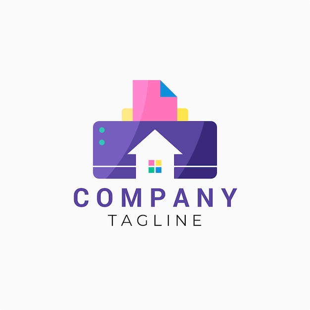 Free vector flat design printing house logo design template