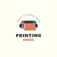 Free vector flat design printing house logo design template