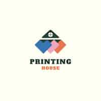 Free vector flat design printing house logo design template