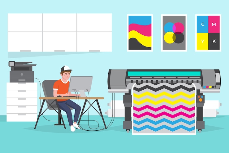 Free Vector flat design printing industry