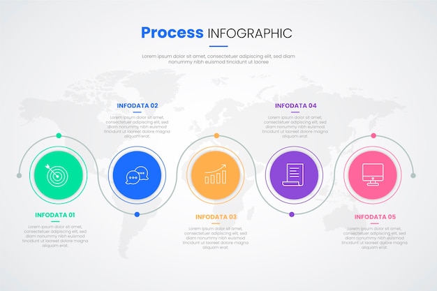 Free vector flat design process infographic template