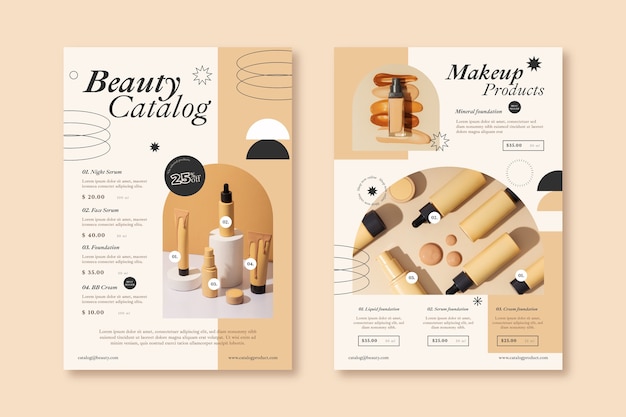 Free vector flat design product catalog brochure