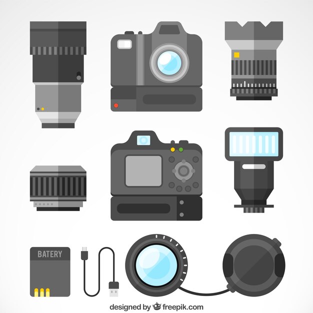 フラットなデザインのプロカメラコレクション