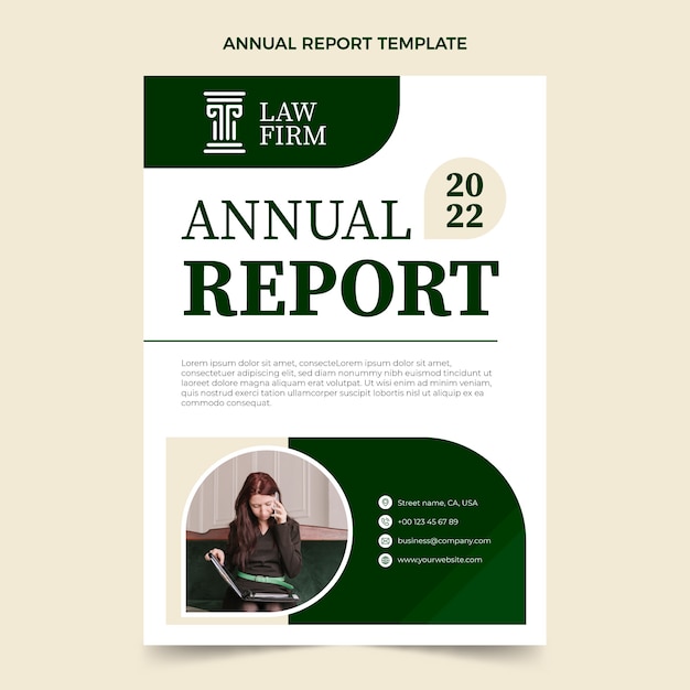 Flat design professional law firm annual report