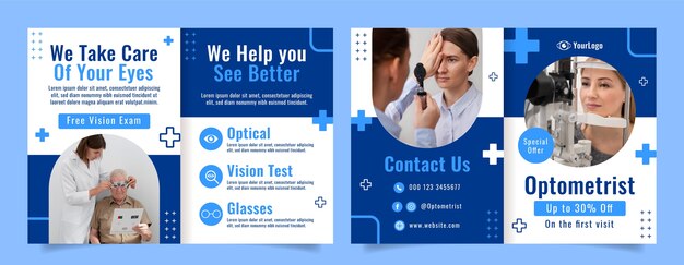 Flat design professional optometrist brochure