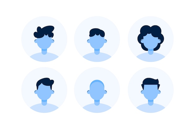 Flat Design Profile Icon Set