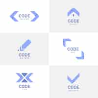 Vettore gratuito modelli di logo aziendale di programmazione design piatto