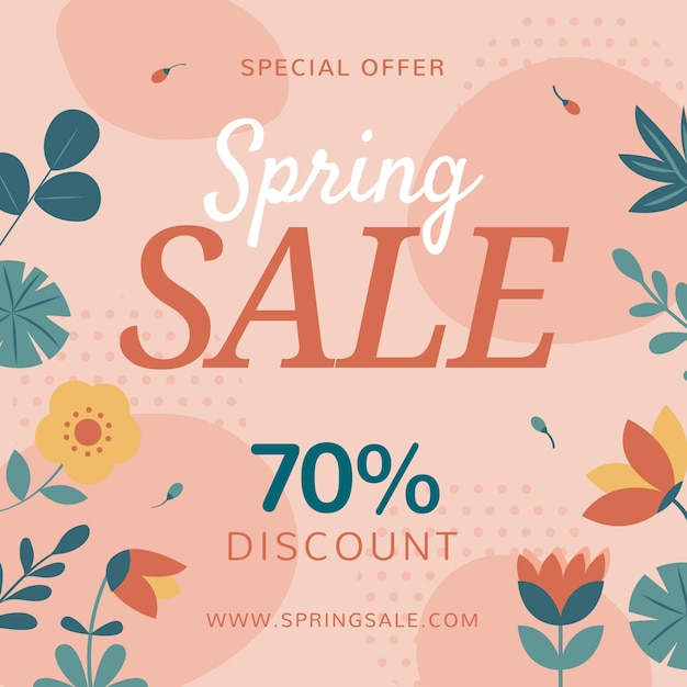 Free vector flat design promotional spring sale