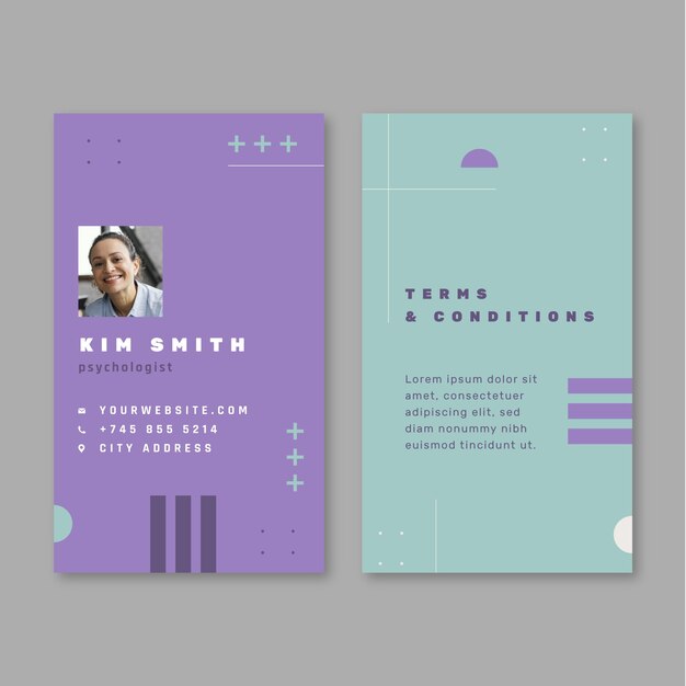 flat design psychologist id card