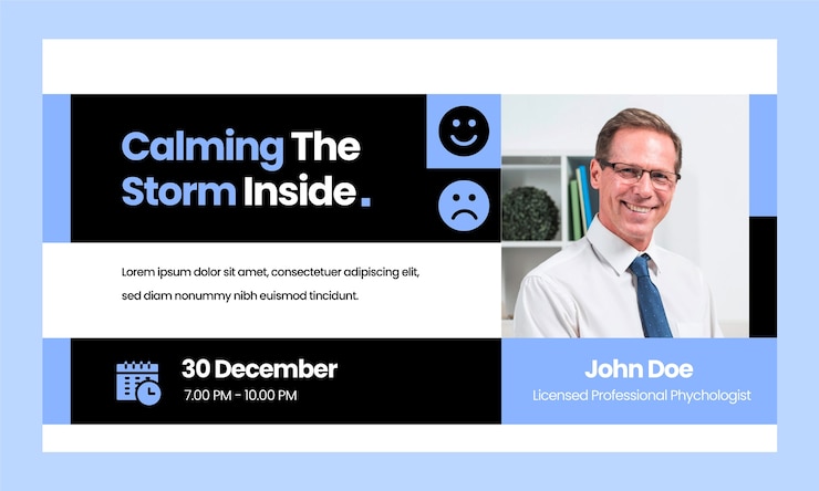 Free Vector flat design psychologist webinar