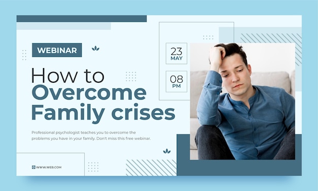 Vettore gratuito webinar sullo psicologo del design piatto