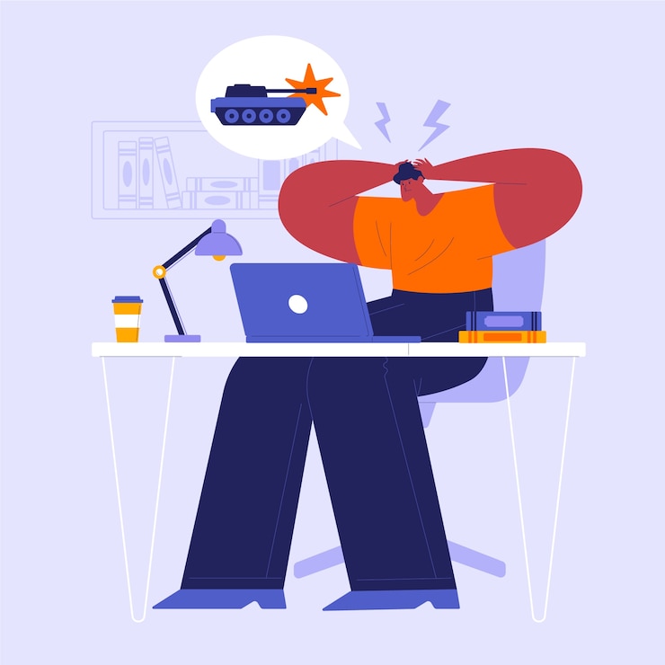 Free Vector flat design ptsd illustration