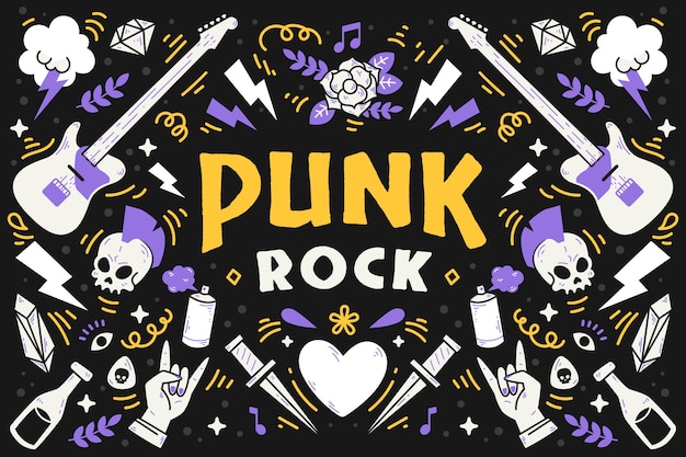 Illustrazione punk rock design piatto