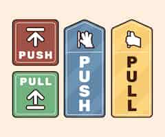 Vettore gratuito illustrazione del segno push pull design piatto