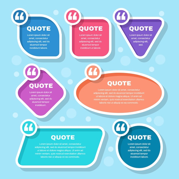 Free vector flat design quote box frame collection