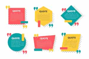 Free vector flat design quote box frame collection