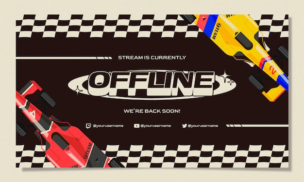 Free vector flat design racing  twitch background