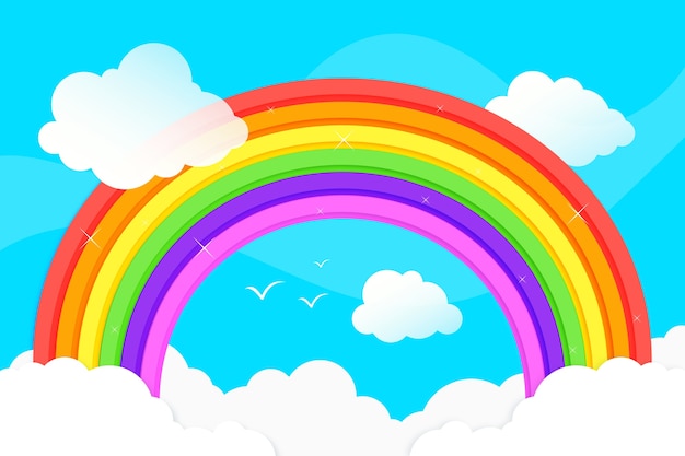 Free vector flat design rainbow concept