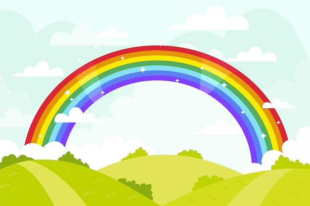 Бесплатное векторное изображение Плоский дизайн радуги