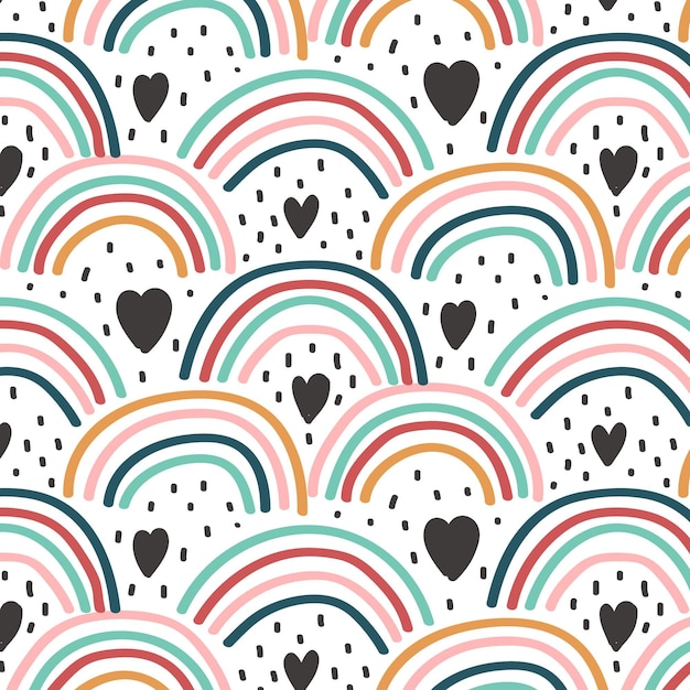 Flat design rainbow pattern