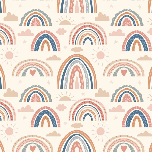 Flat design rainbow pattern