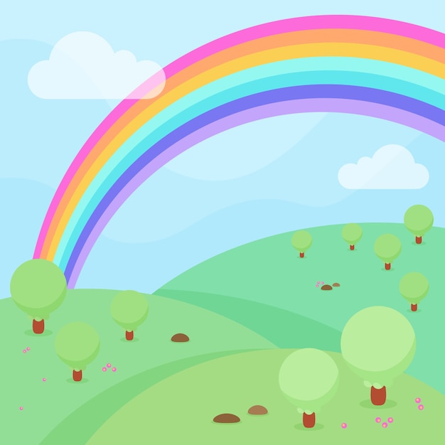 Flat design rainbow theme