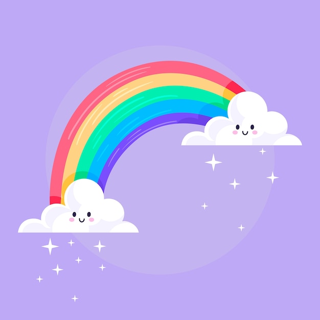 Flat design rainbow