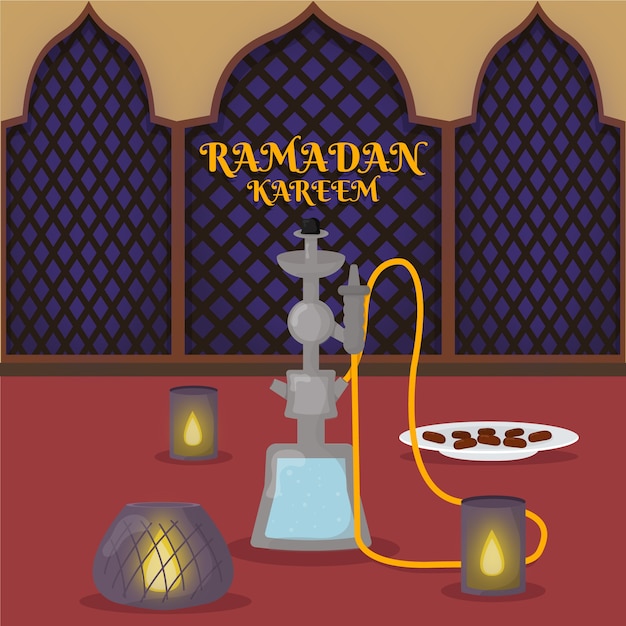 Design piatto illustrazione ramadan