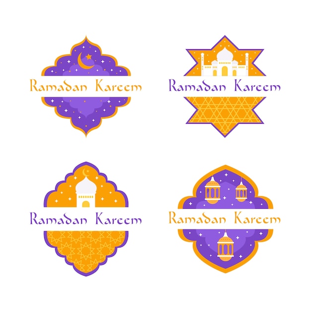 Free vector flat design ramadan label collection concept