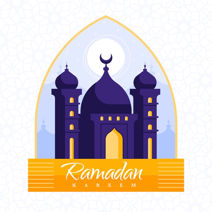 Free Vector flat design ramadan wallpaper with mosque