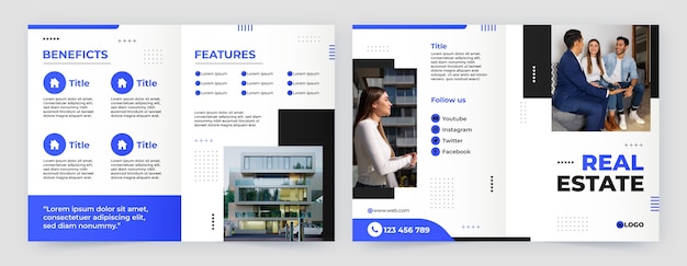 Flat design real estate  brochure