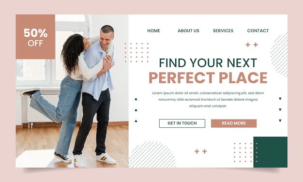 Free vector flat design real estate business landing page