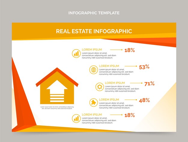 Flat design real estate infographic