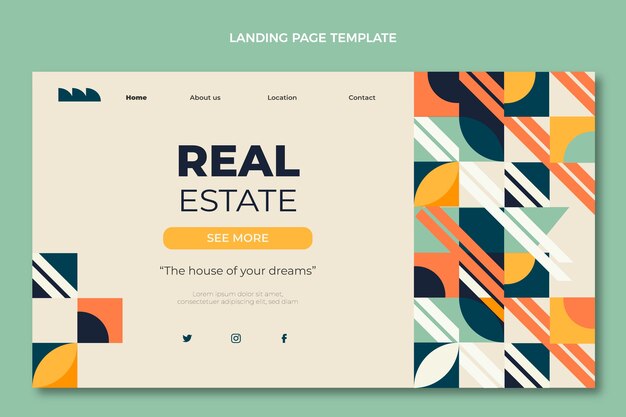 Flat design real estate landing page