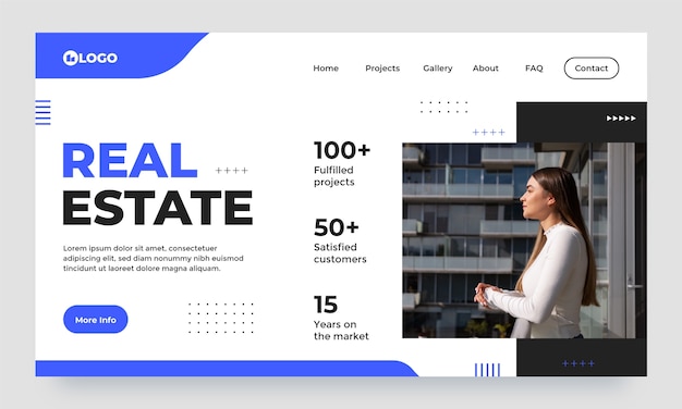 Free vector flat design real estate  landing page